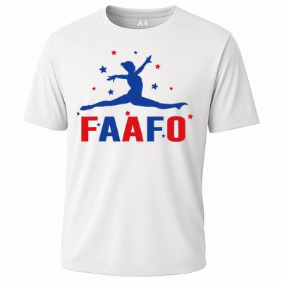 Faafo Gymnastic Girl Patriotic American Gymnast Flag Cooling Performance Crew T-Shirt