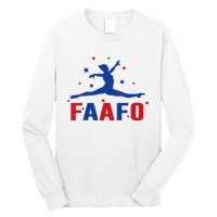 Faafo Gymnastic Girl Patriotic American Gymnast Flag Long Sleeve Shirt