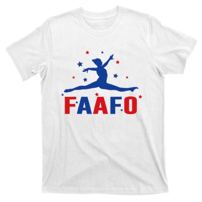 Faafo Gymnastic Girl Patriotic American Gymnast Flag T-Shirt