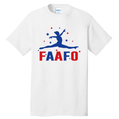 Faafo Gymnastic Girl Patriotic American Gymnast Flag Tall T-Shirt