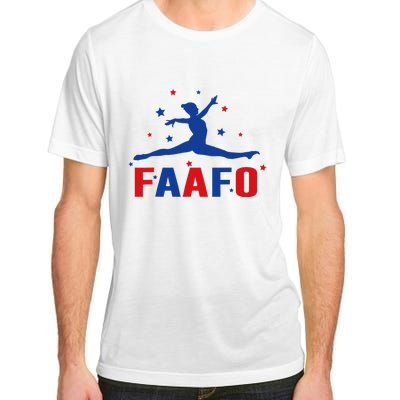 Faafo Gymnastic Girl Patriotic American Gymnast Flag Adult ChromaSoft Performance T-Shirt