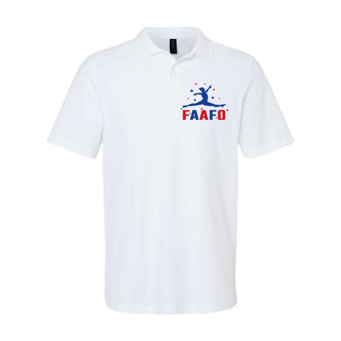 Faafo Gymnastic Girl Patriotic American Gymnast Flag Softstyle Adult Sport Polo