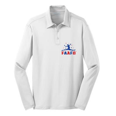 Faafo Gymnastic Girl Patriotic American Gymnast Flag Silk Touch Performance Long Sleeve Polo