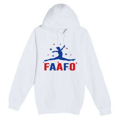 Faafo Gymnastic Girl Patriotic American Gymnast Flag Premium Pullover Hoodie