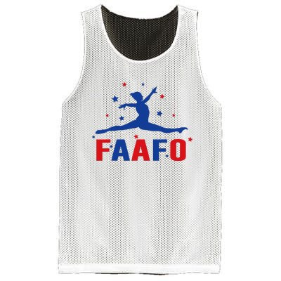 Faafo Gymnastic Girl Patriotic American Gymnast Flag Mesh Reversible Basketball Jersey Tank