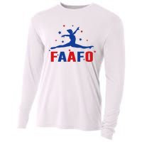 Faafo Gymnastic Girl Patriotic American Gymnast Flag Cooling Performance Long Sleeve Crew