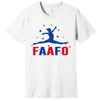 Faafo Gymnastic Girl Patriotic American Gymnast Flag Premium T-Shirt