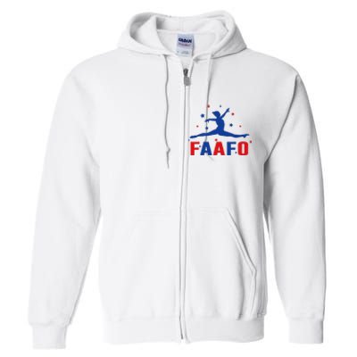 Faafo Gymnastic Girl Patriotic American Gymnast Flag Full Zip Hoodie