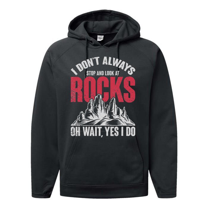 Funny Geologist Gift Professor Rock Collector Geology Performance Fleece Hoodie