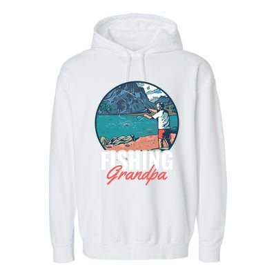 Fishing Grandpa Gift Garment-Dyed Fleece Hoodie