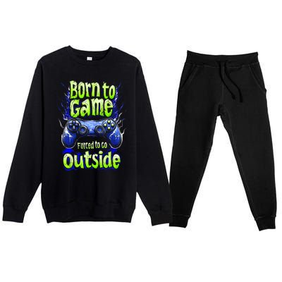 Funny Gaming Graphic Teens Video Gamer Premium Crewneck Sweatsuit Set