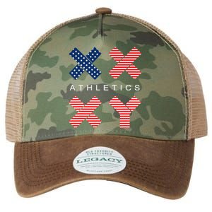 Funny Gender Genetic American Flag Xx Xy Athletics Legacy Tie Dye Trucker Hat