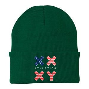 Funny Gender Genetic American Flag Xx Xy Athletics Knit Cap Winter Beanie