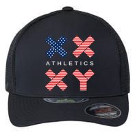 Funny Gender Genetic American Flag Xx Xy Athletics Flexfit Unipanel Trucker Cap