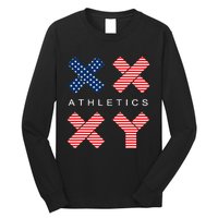 Funny Gender Genetic American Flag Xx Xy Athletics Long Sleeve Shirt