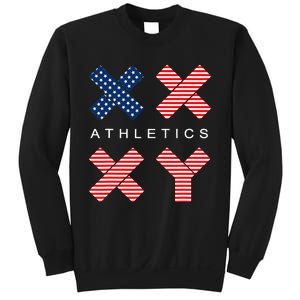 Funny Gender Genetic American Flag Xx Xy Athletics Sweatshirt