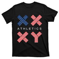 Funny Gender Genetic American Flag Xx Xy Athletics T-Shirt