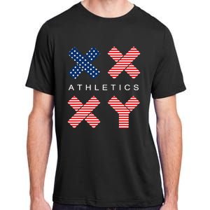 Funny Gender Genetic American Flag Xx Xy Athletics Adult ChromaSoft Performance T-Shirt