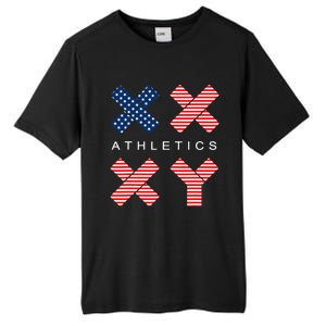 Funny Gender Genetic American Flag Xx Xy Athletics Tall Fusion ChromaSoft Performance T-Shirt