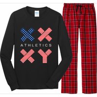 Funny Gender Genetic American Flag Xx Xy Athletics Long Sleeve Pajama Set