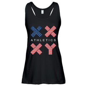 Funny Gender Genetic American Flag Xx Xy Athletics Ladies Essential Flowy Tank