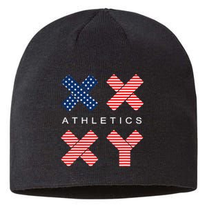 Funny Gender Genetic American Flag Xx Xy Athletics Sustainable Beanie