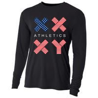 Funny Gender Genetic American Flag Xx Xy Athletics Cooling Performance Long Sleeve Crew