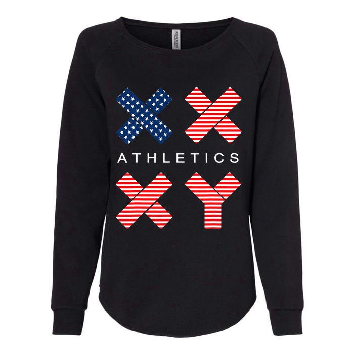 Funny Gender Genetic American Flag Xx Xy Athletics Womens California Wash Sweatshirt