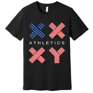 Funny Gender Genetic American Flag Xx Xy Athletics Premium T-Shirt