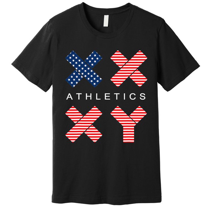 Funny Gender Genetic American Flag Xx Xy Athletics Premium T-Shirt