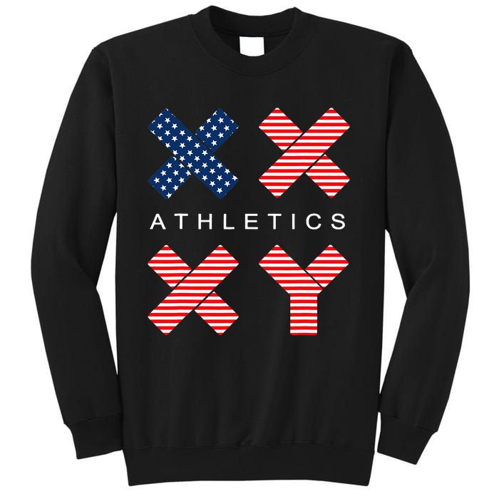 Funny Gender Genetic American Flag Xx Xy Athletics Tall Sweatshirt