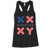 Funny Gender Genetic American Flag Xx Xy Athletics Women's Racerback Tank