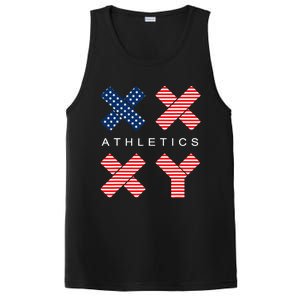 Funny Gender Genetic American Flag Xx Xy Athletics PosiCharge Competitor Tank