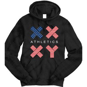 Funny Gender Genetic American Flag Xx Xy Athletics Tie Dye Hoodie