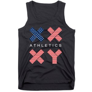 Funny Gender Genetic American Flag Xx Xy Athletics Tank Top