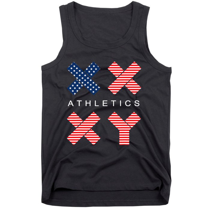 Funny Gender Genetic American Flag Xx Xy Athletics Tank Top