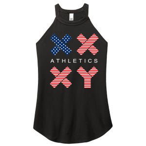 Funny Gender Genetic American Flag Xx Xy Athletics Women's Perfect Tri Rocker Tank