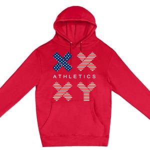 Funny Gender Genetic American Flag Xx Xy Athletics Premium Pullover Hoodie