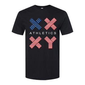 Funny Gender Genetic American Flag Xx Xy Athletics Softstyle CVC T-Shirt