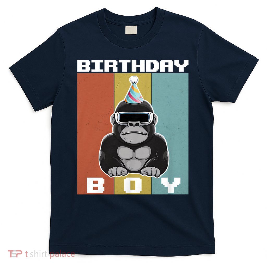 funny gorilla game vr gamer for kids adults teens,Birthday Boy, Birthday Decorations, Birthday Kids T-Shirt