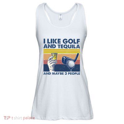 Funny Golf Gift I Like Golf And Bourbon And Maybe 3 People Retro Vintage Ladies Essential Flowy Tank