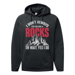 Funny Geologist Gift Professor Rock Collector Geology Performance Fleece Hoodie