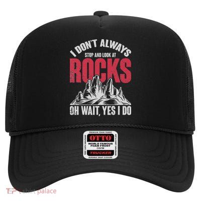 Funny Geologist Gift Professor Rock Collector Geology High Crown Mesh Back Trucker Hat