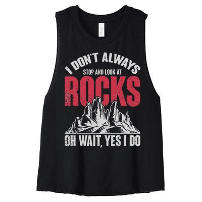 Funny Geologist Gift Professor Rock Collector Geology Women's Racerback Cropped Tank