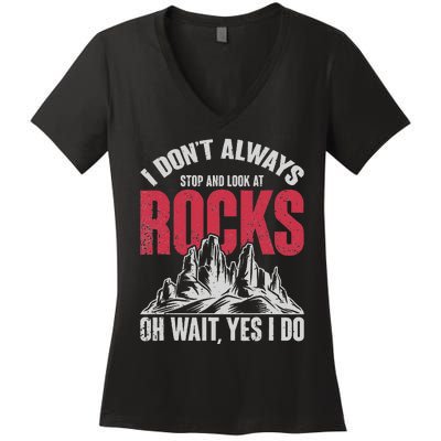 Funny Geologist Gift Professor Rock Collector Geology Women's V-Neck T-Shirt