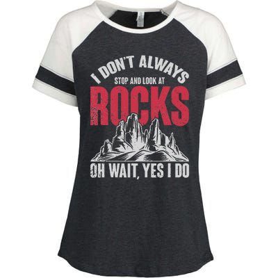 Funny Geologist Gift Professor Rock Collector Geology Enza Ladies Jersey Colorblock Tee