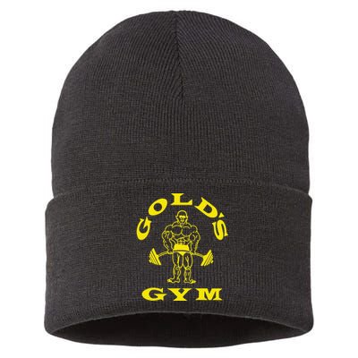 Funny GoldS Gym Logo Gift Sustainable Knit Beanie