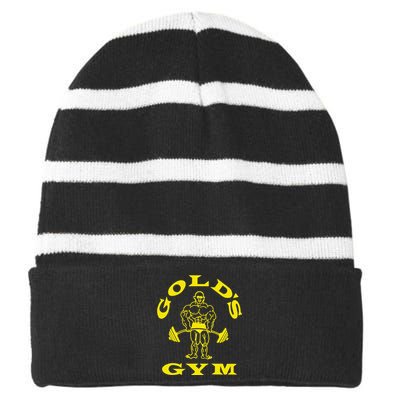 Funny GoldS Gym Logo Gift Striped Beanie with Solid Band