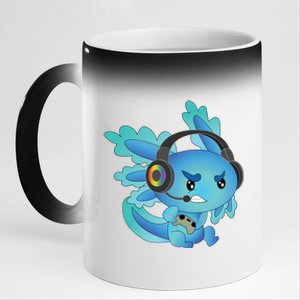 Funny Gamesolotl Gamer Axolotl Gamer Playing Video Games Gift 11oz Black Color Changing Mug