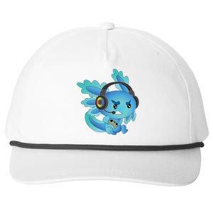 Funny Gamesolotl Gamer Axolotl Gamer Playing Video Games Gift Snapback Five-Panel Rope Hat